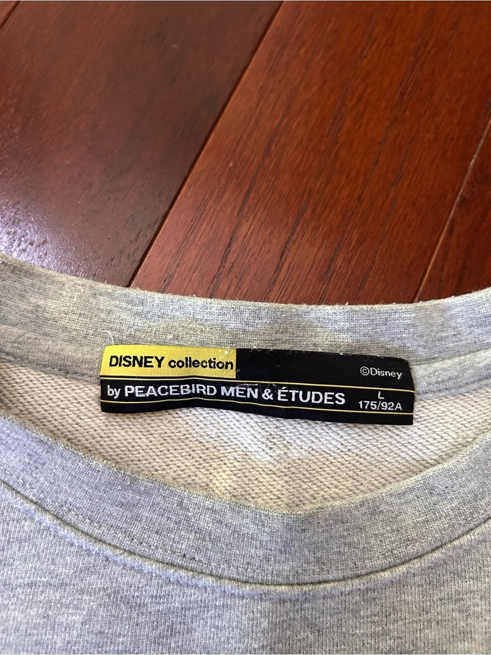 Disney x Peacebird Men Etudes Mickey Mouse Handstand Gray Crewneck Sweatshirt L - Picture 4 of 7